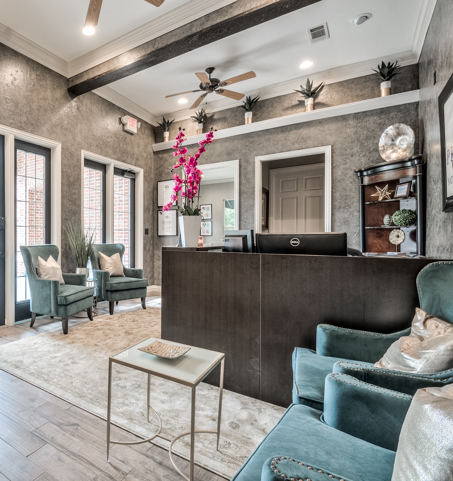 Bright and clean business lobby